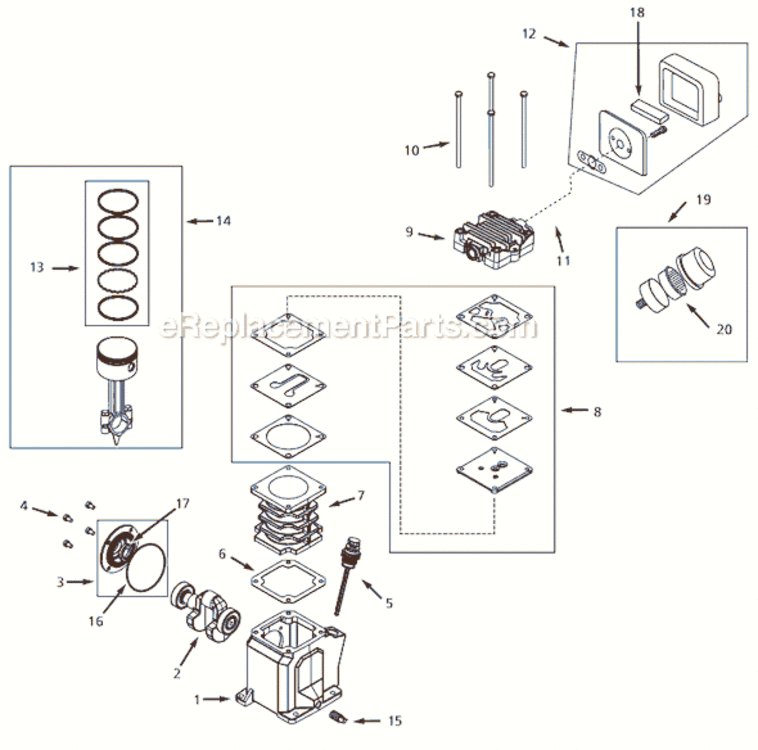 Page A Diagram and Parts List for VS260000KB 2002 Campbell Hausfeld Compressor